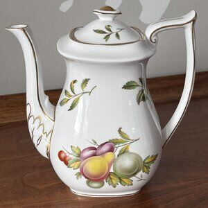 Spode REPRODUCTION Blenheim Coffee Pot Bone China England 1815 Pattern Pears